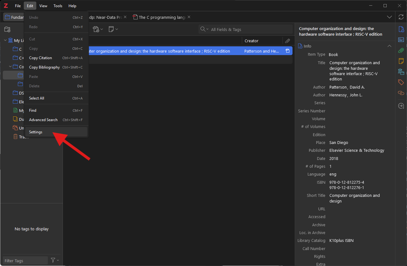 Go into Edit->Settings, then Sync.